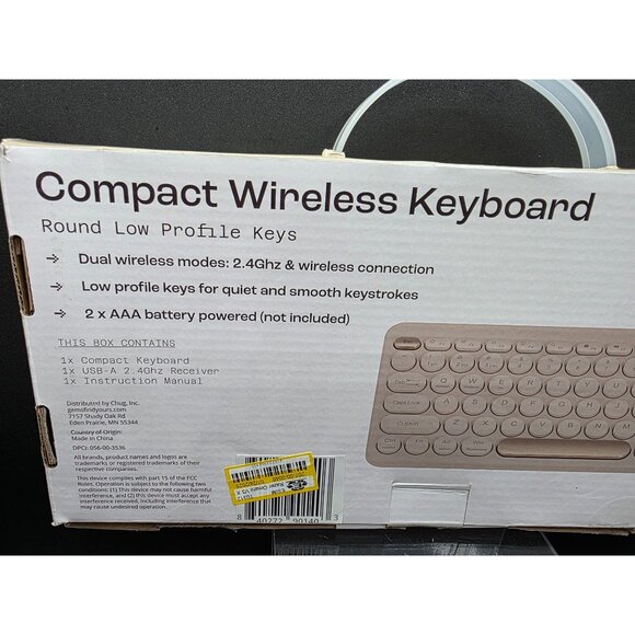 North Compact Wireless Keyboard With Round Low Profile Keys 2.4GHz & Wireless Co - Picture 5 of 5